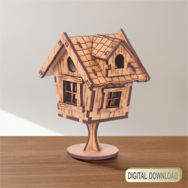 Wooden house laser cut tree house,decorative design dxf,svg,cdr,ai,pdf digital download
