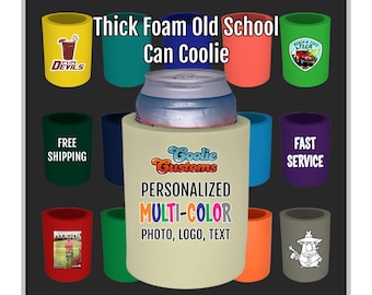 No Minimum Custom Thick Foam "Old School" 12 oz Can Coolie