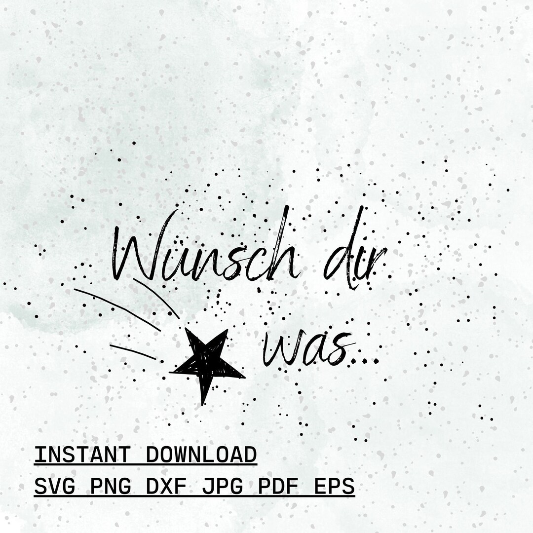 Plotterdatei Sternschnuppe Wünsch dir was svg png dxf jpg pdf eps Etsy.de