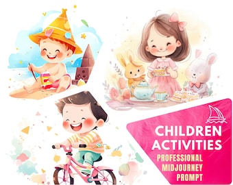 Single Prompt: Midjourney Prompt for Children Activities | Prompt for Playful Children | Midjourney Prompts for Children