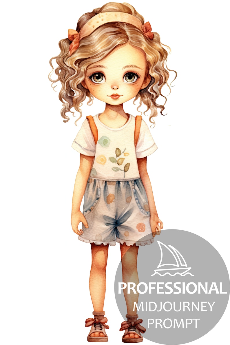 Watercolor Paper Doll Midjourney Prompt Midjourney Prompts Etsy