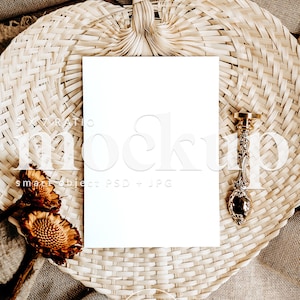 Card Mockup 5x7 | Stationary Mockup | Wedding Stationery Mockup | PSD Smart Object + Jpg | Minimal Boho Mockup | Invite Mockup