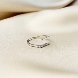 Zirkonia Geometrischen Formen verstellbarer Ring Modischer Ring mit Cubic Zirkonia Vergoldeter Ring aus 925er Sterlingsilber Silber