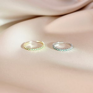 NEW ARRIVAL Grüner Smaragd Verstellbarer Ring Schlichter verstellbarer Smaragd Schliff dünner Ring Vergoldeter RingMuttertagsgeschenke Bild 7