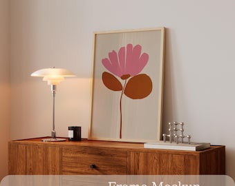 Frame Mockup PSD (Customizable Finishes) – Mid-Century Modern Poster / Wall Art Display