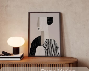 Cozy Frame Mockup PSD – Customizable Finishes, Wall Art / Poster Display (DIN A)