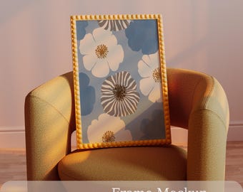 Colorful Beaded Frame Mockup PSD, Pastel Poster / Wall Art Display