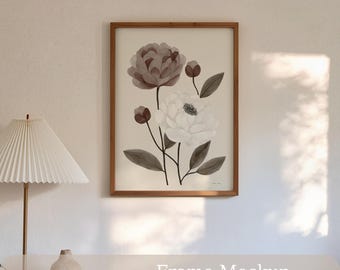 Wood Frame Mockup, Cozy Living Room Poster and Wall Art Display, PSD Smart Object, DIN A Ration