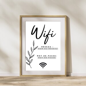 Airbnb Editable poster Wifi code, Canva template, Customizable display, Airbnb Canva, customizable short-term rental