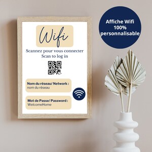 Airbnb Editable poster Wifi code, Canva template, Customizable display, Airbnb Canva, customizable short-term rental