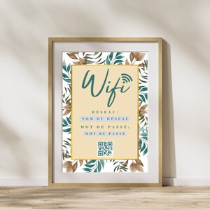 Airbnb Editable poster Wifi code, Canva template, Customizable display, Airbnb Canva, customizable short-term rental
