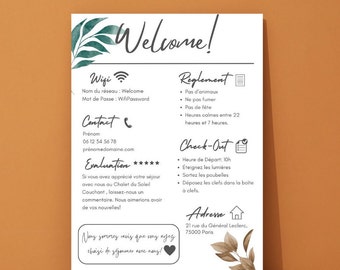 Airbnb Welcome Poster, Template Canva, Airbnb welcome sign, Airbnb Canva, Airbnb welcome, printable house rules