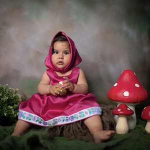 Costume Masha e Orso, Costume ispirato a Masha per ragazze, Concetto di  cartone animato da fiaba, Oggetti di scena per fotografia, Regalo per il  primo compleanno -  Italia