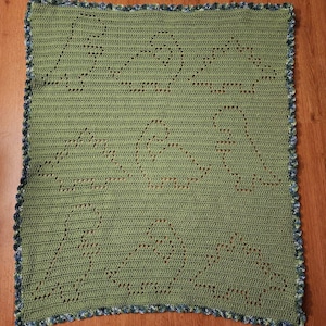 Handmade Crochet Dinosaur Blanket – Baby Nursery Gift