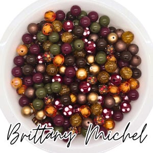Sweater Weather 12 mm Halloween Fall Bubblegum Beads Set of 50, Bubble Gum Beads, Chunky Beads, Bubblegum Bead Mix, Bulk