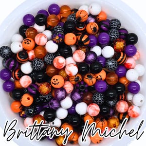 Basic Witch! 12 mm Halloween Fall Bubblegum Beads Set of 50, Bubble Gum Beads, Chunky Beads, Bubblegum Bead Mix, Bulk