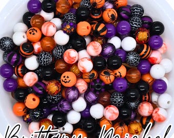 Basic Witch! 12 mm Halloween Fall Bubblegum Beads Set of 50, Bubble Gum Beads, Chunky Beads, Bubblegum Bead Mix, Bulk