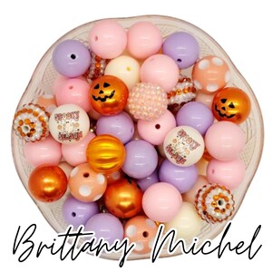 Spooky Season 20 mm Halloween Fall Bubblegum Beads, Bubble Gum Beads, Chunky Beads, Bubblegum Bead Mix, Bulk