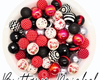 Mama's Boy! Chucky 20 mm Halloween Fall Bubblegum Beads, Bubble Gum Beads, Chunky Beads, Bubblegum Bead Mix, Bulk, 20mm Bubblegum Beads
