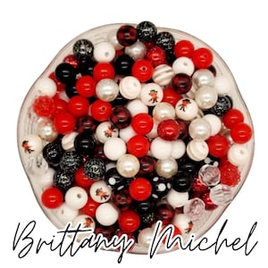 Freddy Krueger 12 mm Halloween Fall Bubblegum Beads Set of 50, Bubble Gum Beads, Chunky Beads, Bubblegum Bead Mix, Bulk