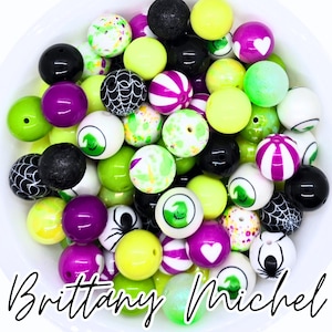 Boogie Time! 20 mm Halloween Herbst Bubblegum Perlen, Bubble Gum Beads, Chunky Beads, Bubblegum Bead Mix, lose Kette