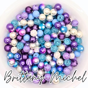 Gefrostet..AF! 12 mm Frühling, Sommer, Kaugummiperlen Set 50 Stück, Kaugummiperlen, Chunky Beads, Kaugummiperlenmix, lose Kette