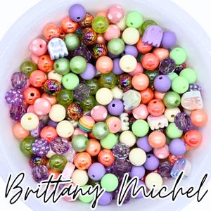 Ghouls Just Wanna Have Fun! Halloween 12 mm Halloween Fall Bubblegum Beads Set of 50, Bubble Gum Beads,Chunky Beads, Bubblegum Bead Mix Bulk