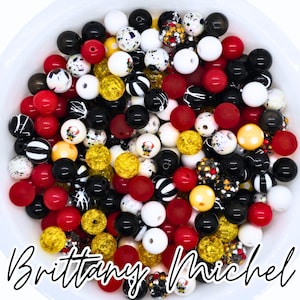 You Wanna Balloon Too? Halloween 12 mm Halloween Fall Bubblegum Beads Set of 50, Bubble Gum Beads, Chunky Beads, Bubblegum Bead Mix, Bulk