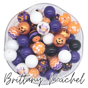 Trick or Treat! 20 mm Halloween Fall Bubblegum Beads, Bubble Gum Beads, Chunky Beads, Bubblegum Bead Mix, Bulk
