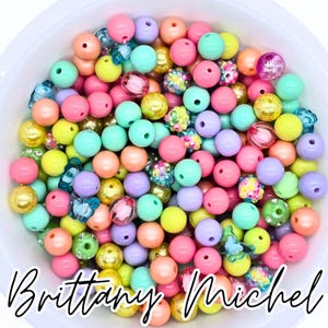 Hübsche Pastelle 12 mm Frühling, Sommer, Bubblegum Beads Set von 50 Stück, Bubble Gum Beads, Chunky Beads, Bubblegum Bead Mix, lose Kette