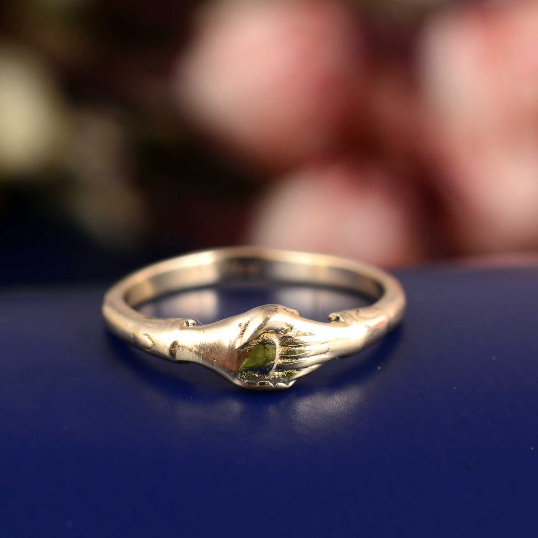 Handshake Ring, Claddagh Ring, Brass Ring, Hug Ring, Holding Hand Ring