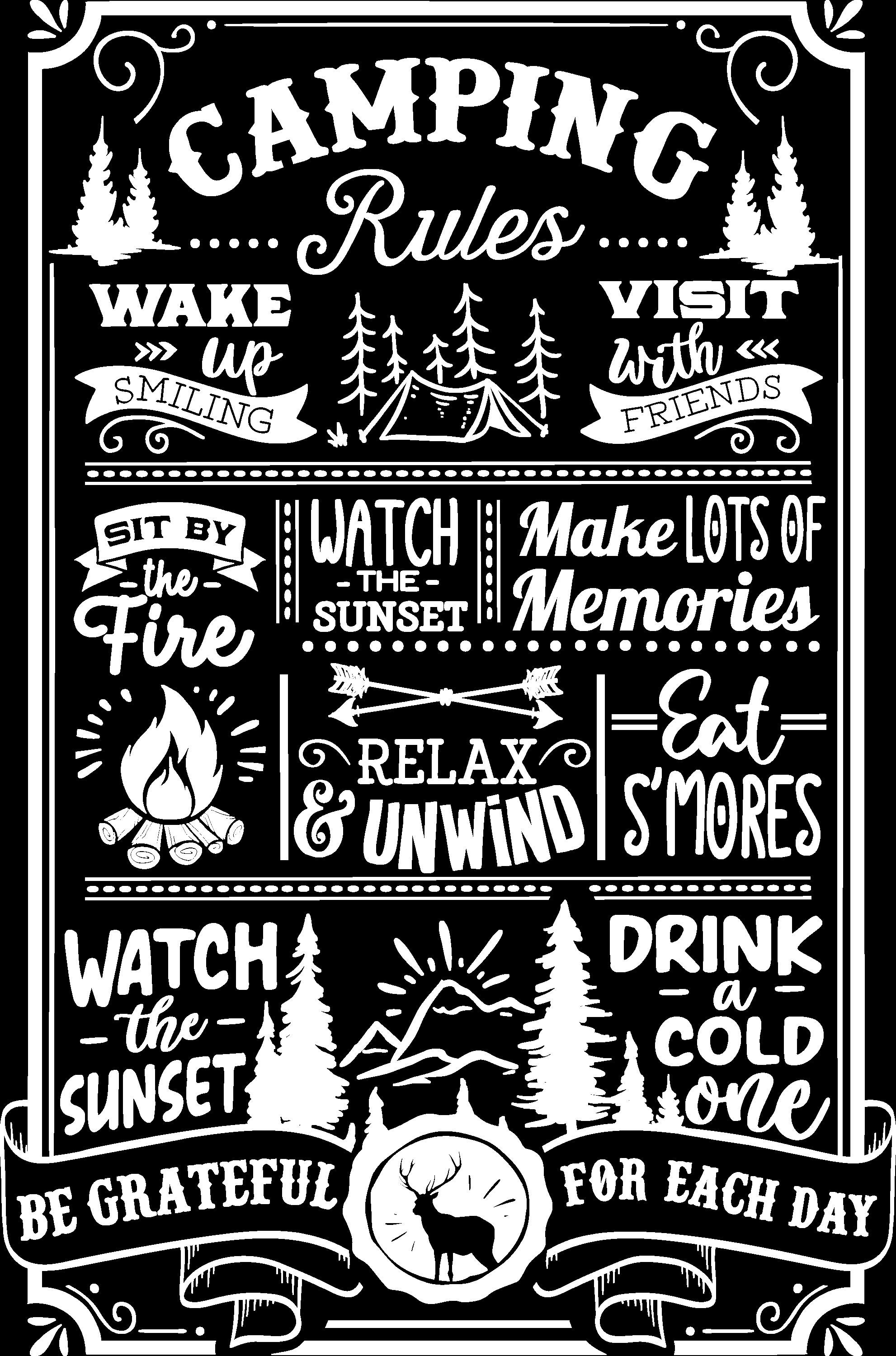 Camping Rules - Laser Engraved Slate Sign - Etsy