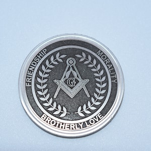 Masonic Challenge Coin 2 - Double-Sided Stainless Steel Engraved Commemorative Coin