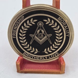 Masonic Challenge Coin - Double-Sided Brass Engraved Commemorative Coin