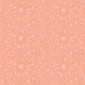Homemade- Outlined Flowers Coral C13722- Riley Blake Designs by Echo Park Paper Co