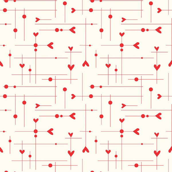 I Love Us- Dash & Dot Hearts- Cream- C13962- Riley Blake Designs by Sandy Gervais