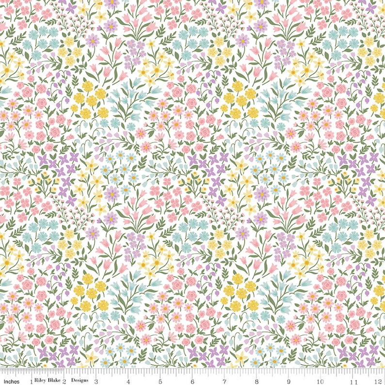 Bunny Trail Spring Floral White C14253 Riley Blake Designs by Dani Mogstad image 2