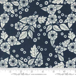 Field of Flowers- Navy- 3313 19- Moda Fabrics by Katharine Watson