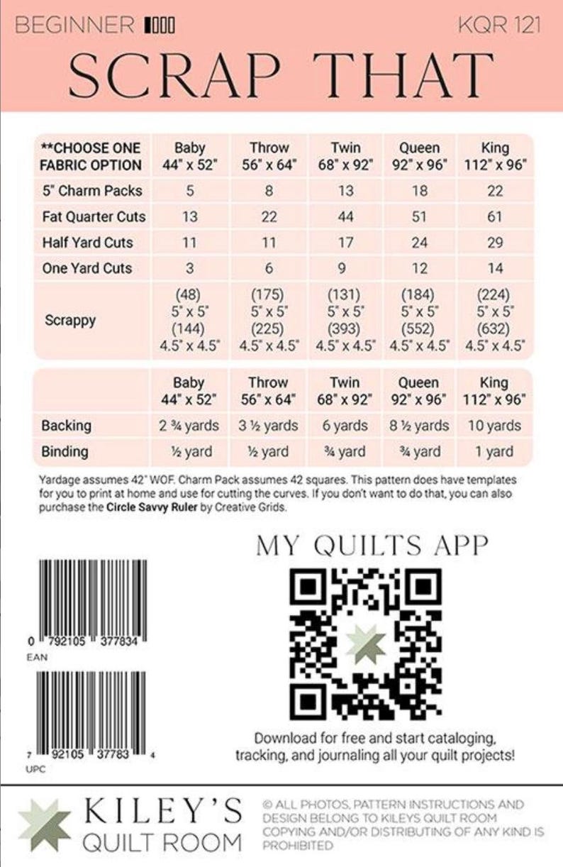 Scrap That- KQR 121- Quilt Pattern- Designed by Kiley Ferons of Kileys ...
