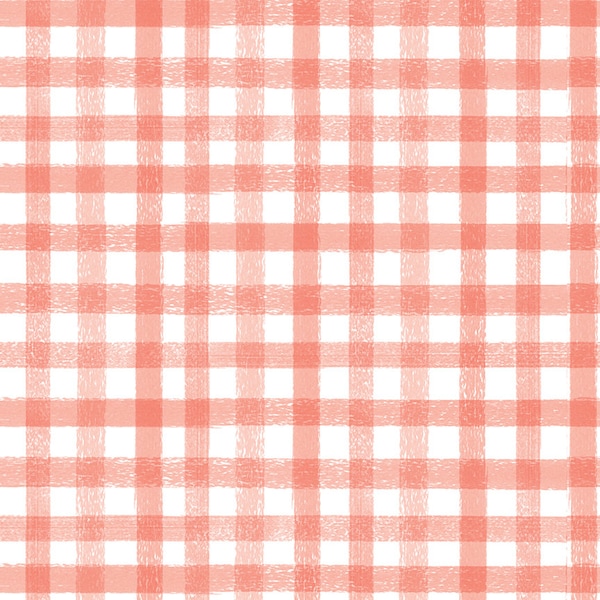 Homemade- Gingham Coral C13721- Riley Blake Designs by Echo Park Paper Co