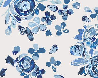 True Blue- Swifting Flora Indigo TBL 89500- Art Gallery Fabrics by Maureen Cracknell