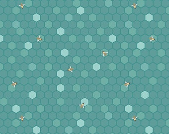 Sunshine and Sweet Tea- Honycomb- Teal- C14321- Riley Blake Designs by Amanda Castor