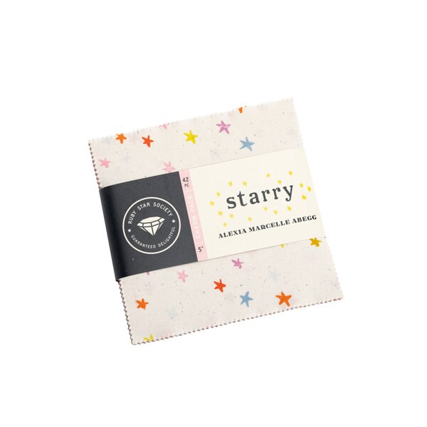 Starry Charm Pack- 42 Assorted 5” x 5” pieces- RS4109PP- Moda Fabrics - Ruby Star Society- by Alexia Abegg
