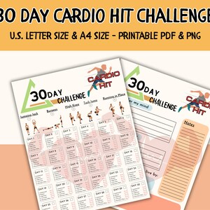 30 Day Cardio Hit Challenge | Cardio workout Digital | Cardio Challenge | Home Workout Planner | 30 Day Cardio Challenge | Lose Weight