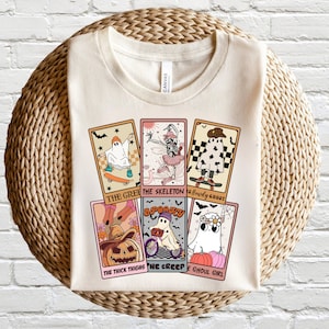 Bundle Halloween Characters Tarot Card PNG, Retro Halloween Png, Horror Characters PNG, Tarot Png, Halloween Shirt Design, Trendy Design