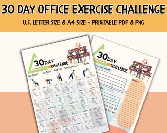 30 Day Office Exercise Challenge | Workout Digital | Improve Yourself Challenge | Office Workout Planner | 30 Day Body Challenge | Stretch