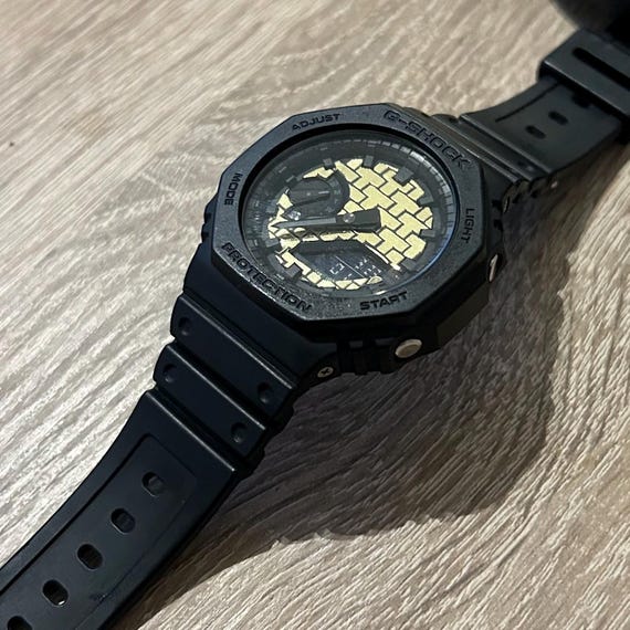Casio G shock GA2110 Custom Dial Sticker Formation black gold Chrome Etsy