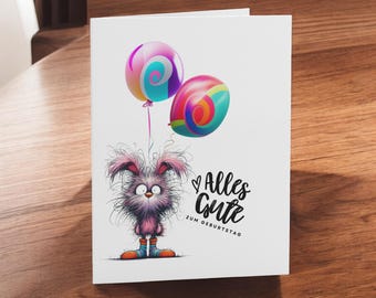 Lustige Geburtstagskarte – "Alles Gute" – 300g Kartenkarton, 10,5 x 14,8 cm, mit Umschlag