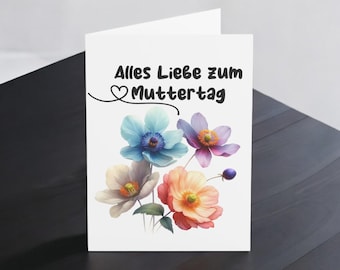 Floral Mother's Day Card: Elegant Design, 300g Card Stock