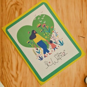 Handgefertigte Muttertagskarte, handgefertigte Karte zum Muttertag, dreilagiges Design, Mutter und Kind, die beste Mama der Welt, tollste Mama der Welt